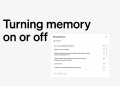 A diagram illustrating ChatGPT memory function with arrows depicting input, storage, and retrieval.