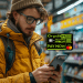 A frustrated person holding a smartphone with a cryptocurrency wallet app open