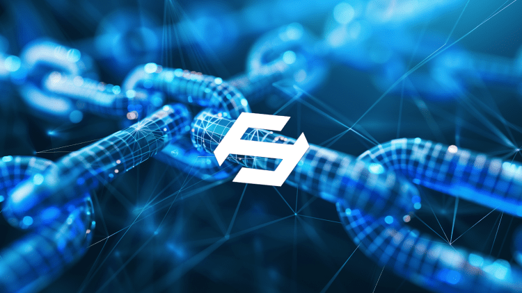 A visual representation of interconnected blockchains with the Folks Finance logo at the center.