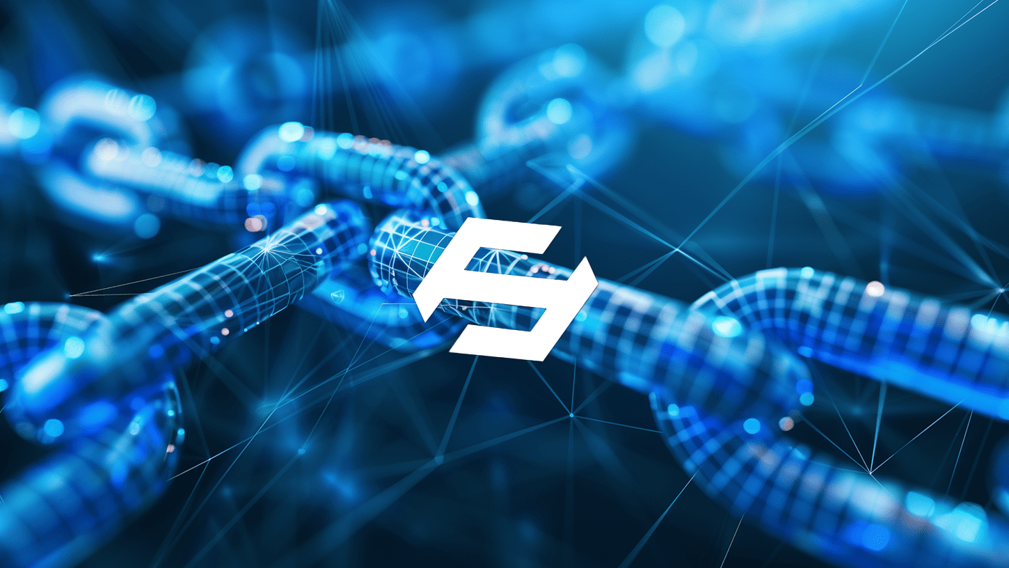 A visual representation of interconnected blockchains with the Folks Finance logo at the center.