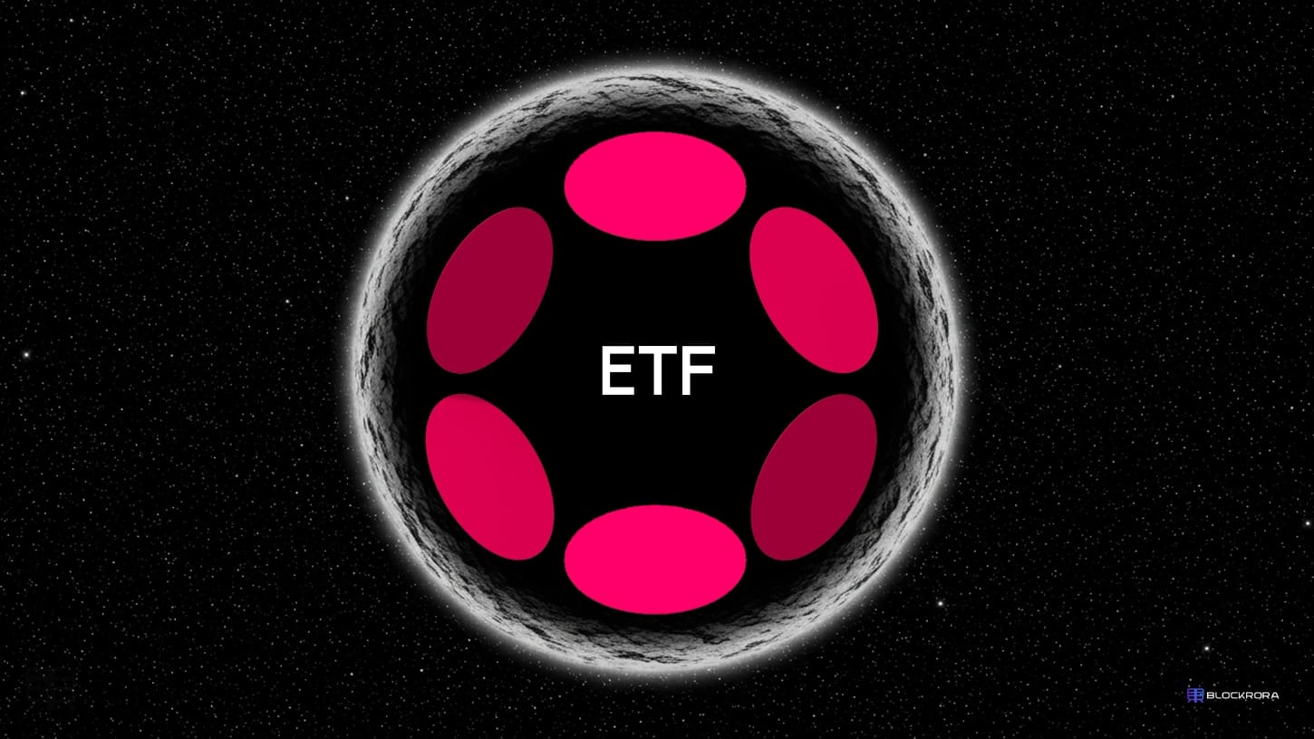 Grayscale Polkadot ETF filing with SEC logo and DOT coin.