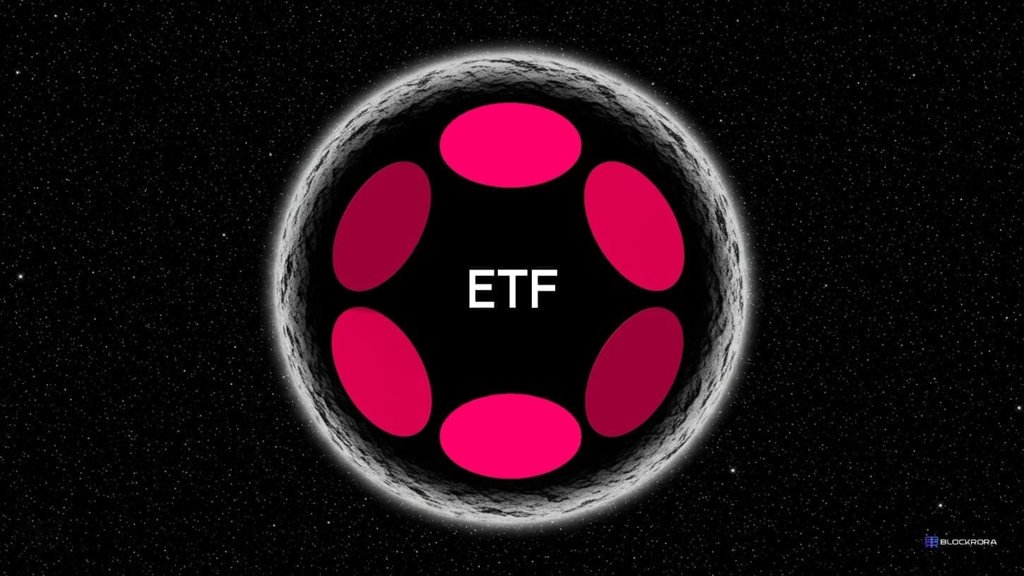 Grayscale Polkadot ETF filing with SEC logo and DOT coin.