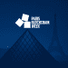 Digital illustration of the Louvre Pyramid and Eiffel Tower with Paris Blockchain Week 2025 logo on a connected network background.