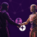 A Kunai Ninja representing the Klever Blockchain shakes hands with a golden AI agent, symbolizing KunaiKash’s strategic investment in Flagship.fyi. The digital network background highlights collaboration between Web3 and AI innovation.