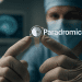 Surgeon holding a high-resolution brain implant device with microelectrodes during neural interface testing.