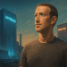 Illustration of Mark Zuckerberg with Meta’s Hyperion and Prometheus AI data centers in the background, symbolizing Meta’s push for superintelligent infrastructure