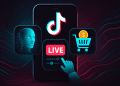 Illustration of TikTok 2025 guideline changes showing AI content, LIVE streaming, and monetization icons.