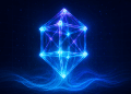 3D glowing lattice of light beams forming a crystal-like supersolid structure with flowing neon waves, symbolizing a quantum physics breakthrough.