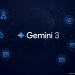 Gemini 3 logo with a dotted number three in the background, surrounded by agentic AI icons on a dark gradient backdrop.