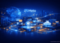 AI-generated editorial illustration showing Meta’s AI infrastructure and autonomous agent networks following its $2 billion acquisition of Manus