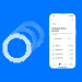 World App interface showing a USD virtual account and deposit history, displayed alongside the World logo on a blue background.