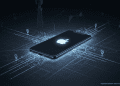 Abstract illustration showing a smartphone disrupting precise cellular location tracking through hardware-level privacy protection.