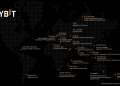 A global map showing Bybit's licenses and registrations across various countries including India, South Africa, and Argentina.