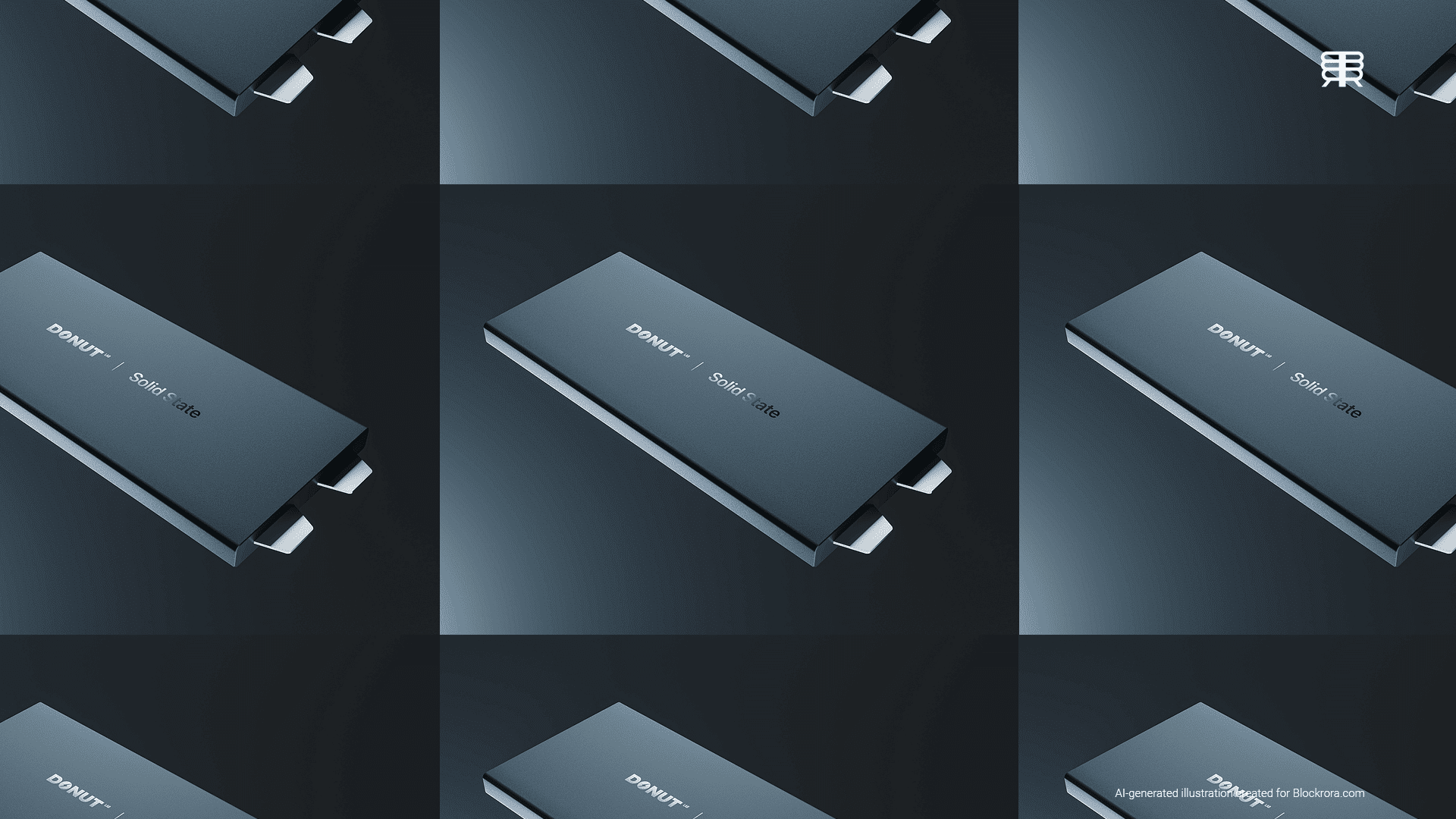 Donut Lab’s solid-state battery shown in a minimalist design, highlighting a next-generation EV energy system engineered for extreme cycle life and thermal safety.