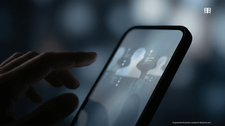 Teen access to AI characters restricted on Meta platforms, shown through a smartphone interface with fading AI avatars.