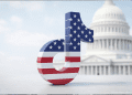 TikTok logo styled with the U.S. flag, symbolising the company’s new U.S. joint venture formed to avoid an American ban