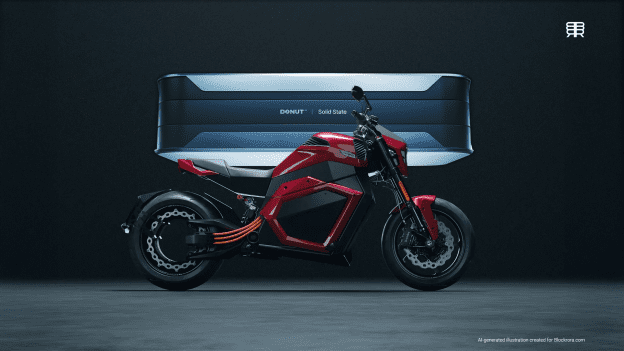 Verge electric motorcycle shown with Donut Lab’s solid-state battery, illustrating real-world deployment of next-generation EV energy technology.