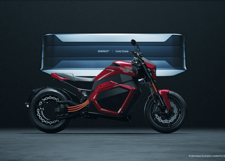 Verge electric motorcycle shown with Donut Lab’s solid-state battery, illustrating real-world deployment of next-generation EV energy technology.