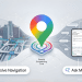 Feature visual showing Google Maps Ask Maps conversational interface and Immersive Navigation 3D view powered by Gemini Embedding Core.