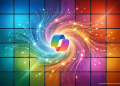 Abstract editorial visual of the Microsoft Copilot logo integrated with a vibrant grid background representing the Wave 3 AI agent evolution.