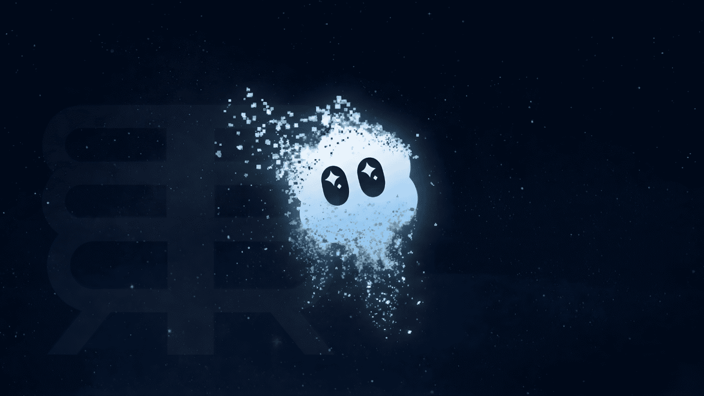 The OpenAI Sora cloud logo dissolving into pixels against a dark starry background, representing the app shutdown.