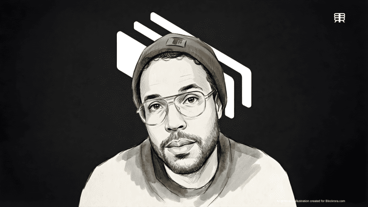 Sketch illustration of Dennison Bertram centered against the Tally logo background for the company's shutdown news.