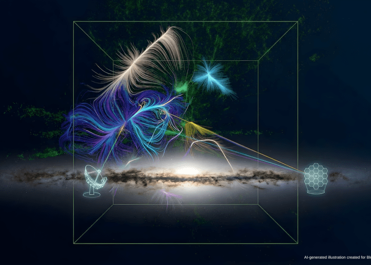 A high-resolution mapping of the Vela-Banzi supercluster discovery by UCT astronomers, showing galactic flows behind the Milky Way.