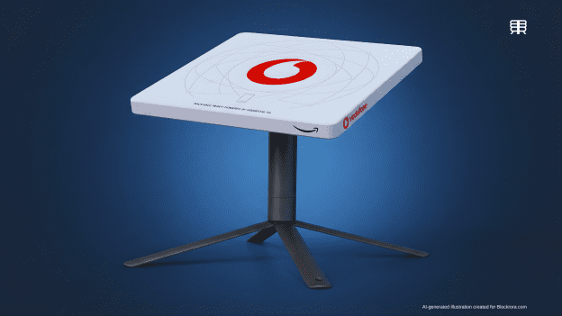 Vodafone and Amazon Project Kuiper satellite terminal for 5G backhaul connectivity.