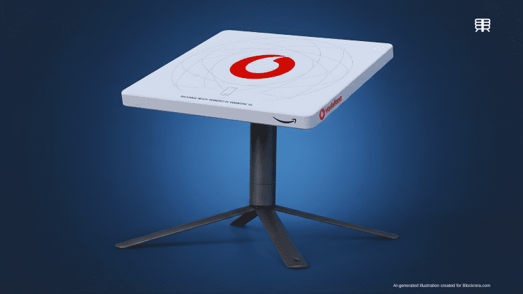 Vodafone and Amazon Project Kuiper satellite terminal for 5G backhaul connectivity.