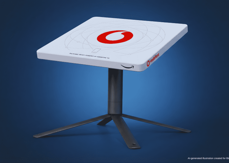 Vodafone and Amazon Project Kuiper satellite terminal for 5G backhaul connectivity.