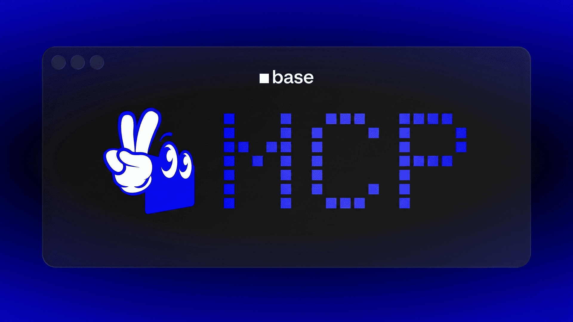 Base MCP graphic showing the blue Base mascot next to pixelated MCP text on a dark blue background, representing the Model Context Protocol launch.